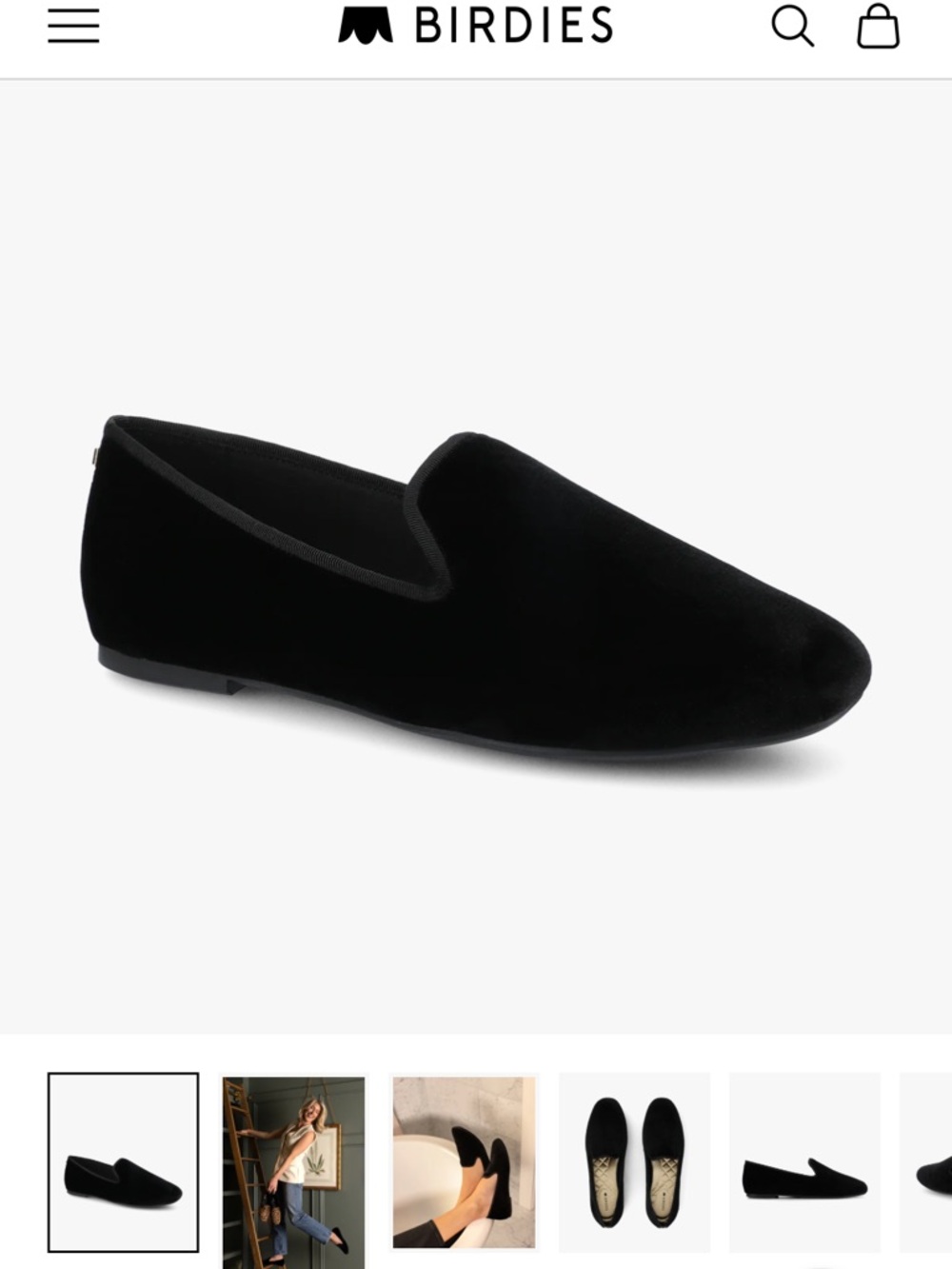 Birdies Black Velvet Starling Loafer size 7
